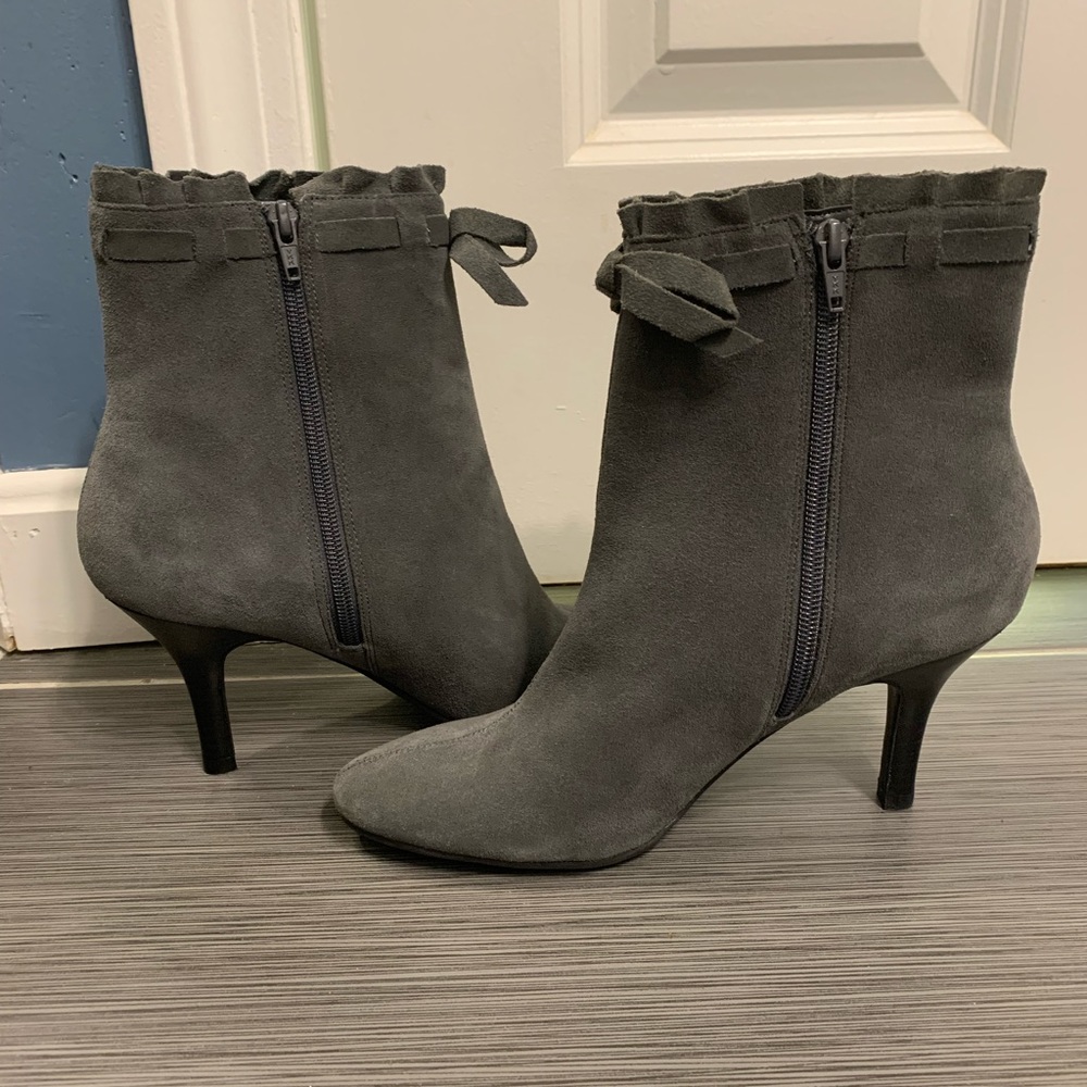 Connie Grey Suede Booties - Size 8.5